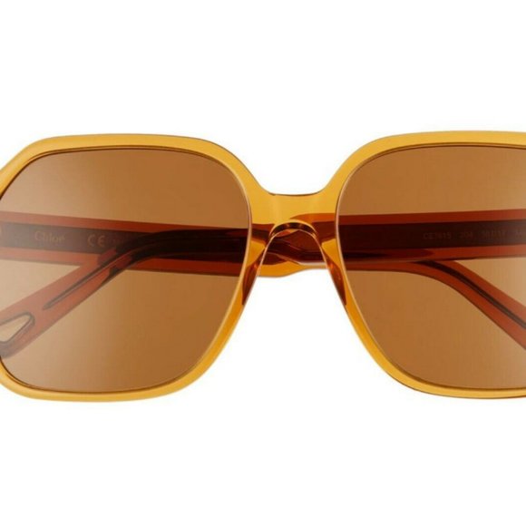 CHLOE WILLOW 56mm Oversized Square Sunglasses in Gradient Brick MSRP$420 - Picture 2 of 4